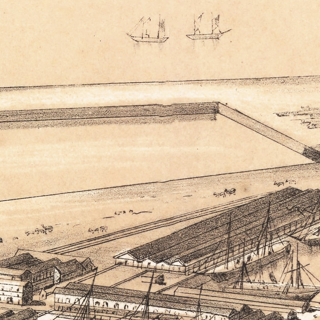 Vintage Map of Southampton Docks, 1883