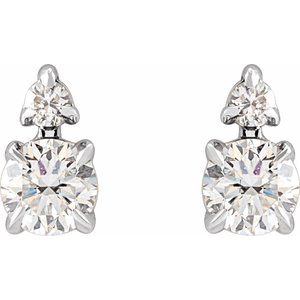 14K White Gold 1/3 CTW Lab-Grown Diamond Earrings – image 2