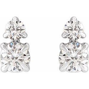 14K White Gold 1/2 CTW Lab-Grown Diamond Earrings – image 2