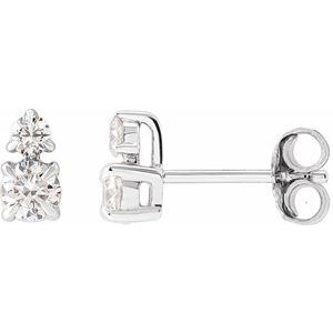 14K White Gold 1/2 CTW Lab-Grown Diamond Earrings
