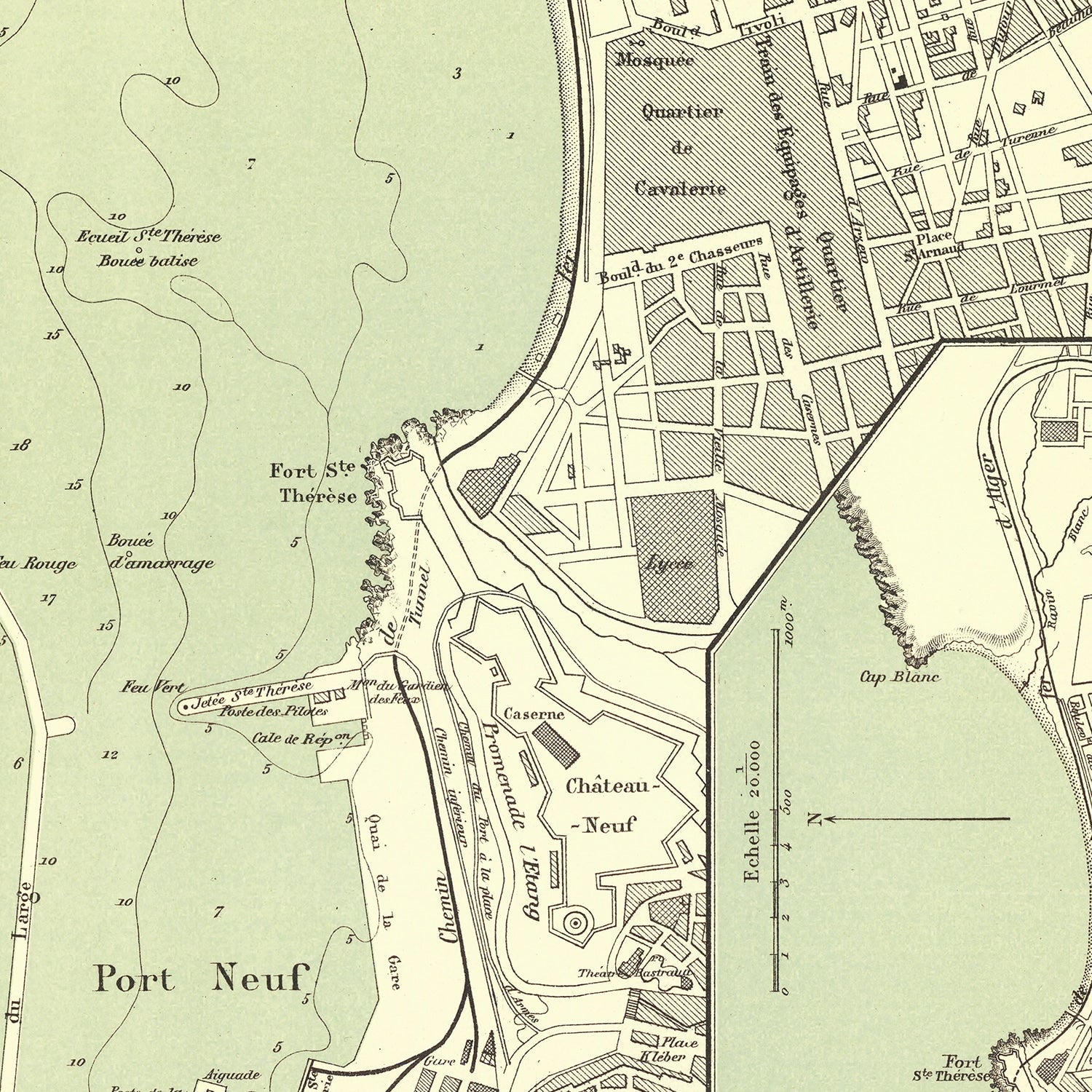 Vintage Map of Oran, Algeria 1886