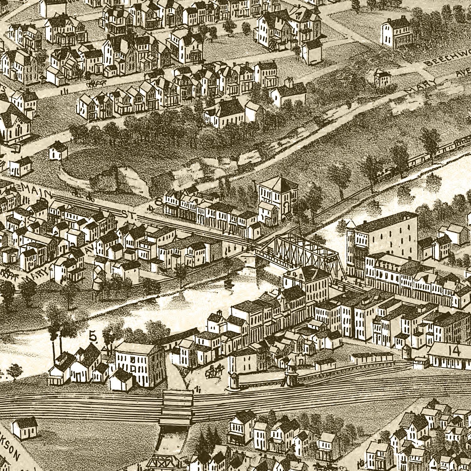 Vintage Map of Carnegie, Pennsylvania 1897