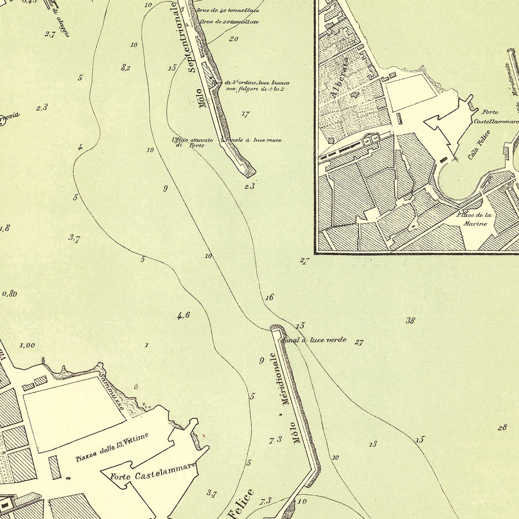 Vintage Map of Palermo, Italy 1882