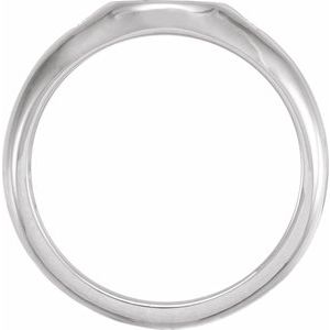 Platinum  .06 CTW Natural Diamond 8.6 mm Round Signet Ring