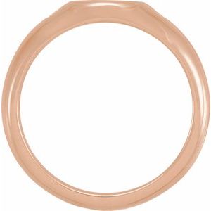 14K Rose Gold  .06 CTW Natural Diamond 8.6 mm Round Signet Ring