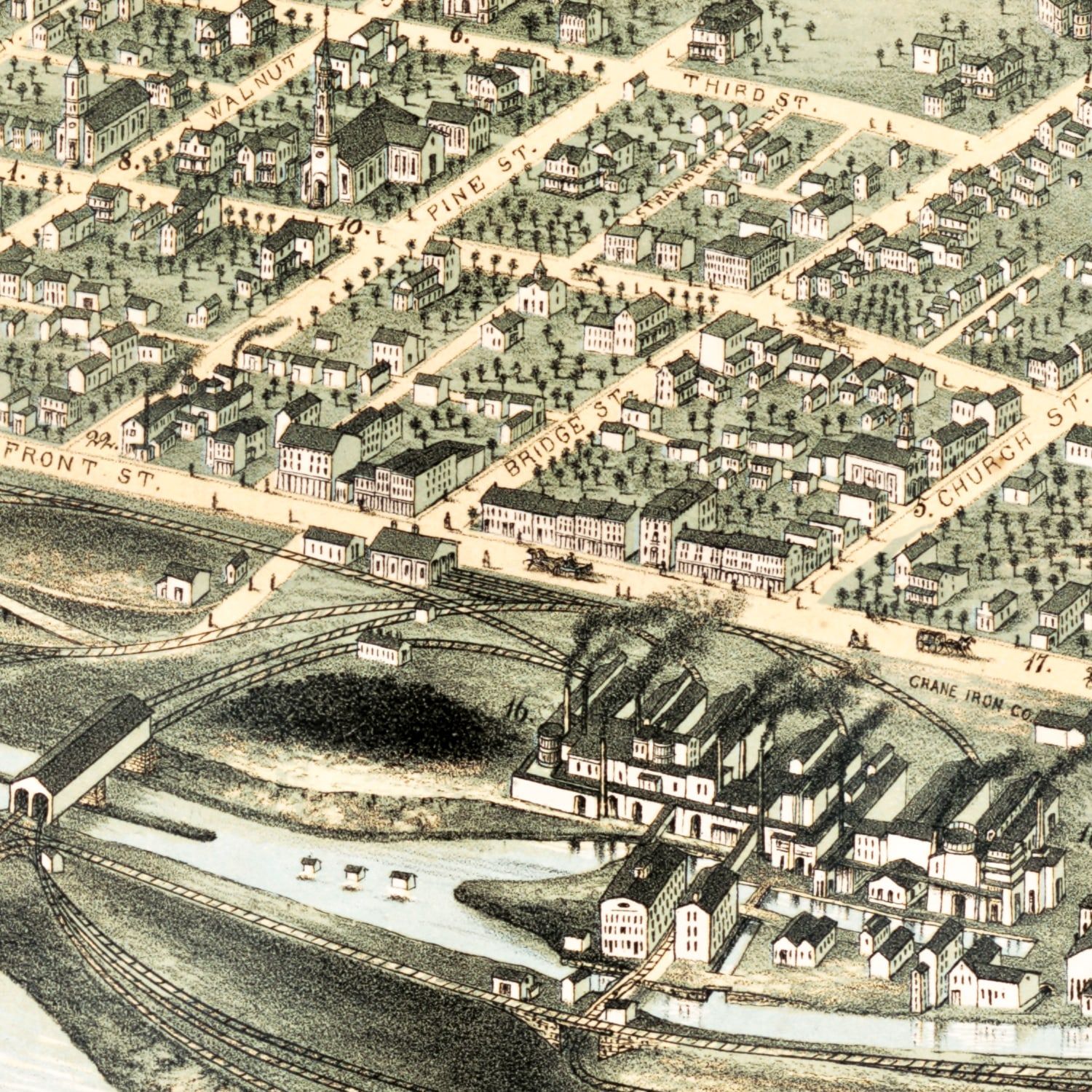 Vintage Map of Catasauqua, Pennsylvania 1873