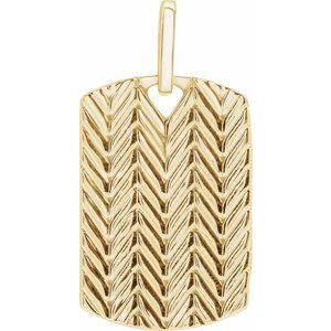 14K Yellow Gold 24x16 mm Dog Tag