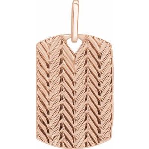 14K Rose Gold 24x16 mm Dog Tag