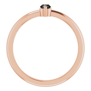 14K Rose Gold Natural Black Onyx & .015 CT Natural Diamond Ring
