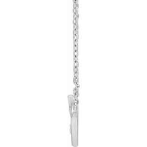 Sterling Silver .0025 CT Natural Diamond Heart & Cross 18" Necklace