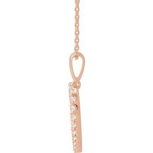 14K Rose Gold 3/8 CTW Natural Diamond Heart 18" Necklace