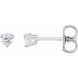 14K White 1/5 CTW Natural Diamond Friction Post Earrings