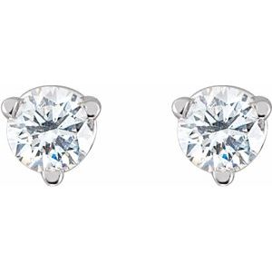 14K White 1/5 CTW Natural Diamond Friction Post Earrings