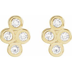 14K Yellow Gold 1/4 CTW Natural Diamond Cluster Earrings – image 2