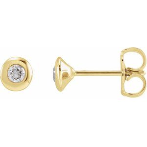 14K Yellow Gold 1/3 CTW Lab-Grown Diamond Domed Bezel-Set Earrings