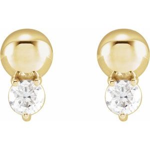14K Yellow Gold 1/5 CTW Natural Diamond Bead Earrings – image 2