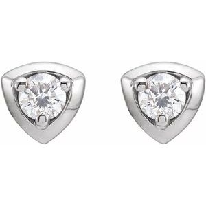 Sterling Silver 1/5 CTW Natural Diamond Geometric Earrings – image 2