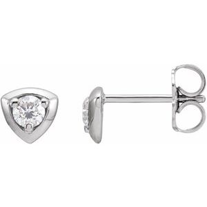 Sterling Silver 1/5 CTW Natural Diamond Geometric Earrings