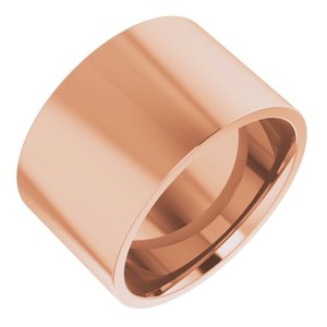 14K Rose 12 mm Lightweight Comfort-Fit Flat Band Size 7.5
