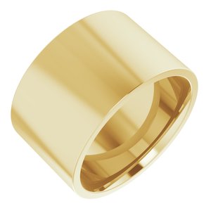 10K Yellow 12 mm Lightweight Comfort-Fit Flat Band Size 20