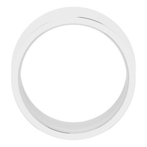 14K White 12 mm Lightweight Comfort-Fit Flat Band Size 19