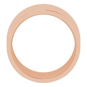 14K Rose 12 mm Lightweight Comfort-Fit Flat Band Size [cv