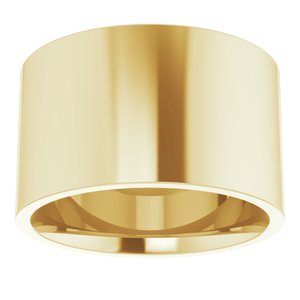 18K Yellow 12 mm Lightweight Comfort-Fit Flat Band Size 10