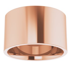18K Rose 12 mm Lightweight Comfort-Fit Flat Band Size 15.5
