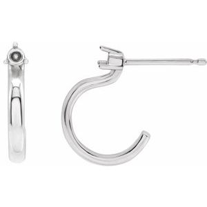 Sterling Silver 2.5 mm Round Hoop Earring Mounting