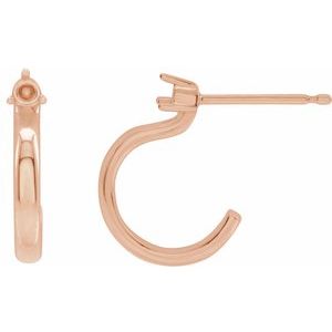14K Rose Gold 2.5 mm Round Hoop Earring Mounting
