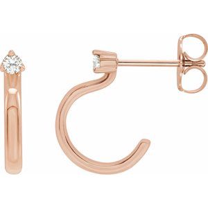 14K Rose Gold 1/5 CTW Natural Diamond Hoop Earring