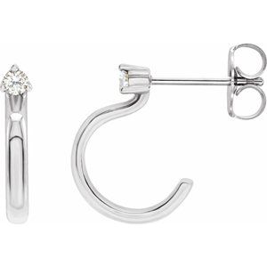14K White Gold 1/5 CTW Natural Diamond Hoop Earring