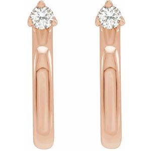 14K Rose Gold .06 CTW Natural Diamond Hoop Earring – image 2