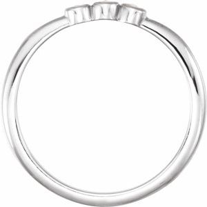 14K White Gold .09 CTW Rose-Cut Natural Diamond Stackable Ring