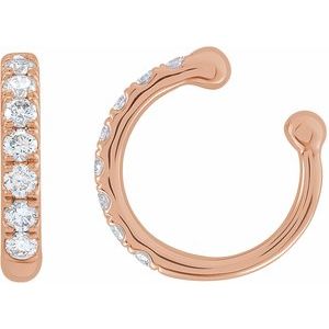 14K Rose Gold 1/6 CTW Natural Diamond Ear Cuff