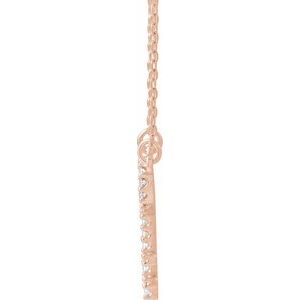 14K Rose Gold .08 CTW Natural Diamond Heart Key 16 1/2" Necklace