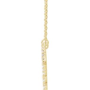 14K Yellow Gold .08 CTW Natural Diamond Heart Key 16 1/2" Necklace
