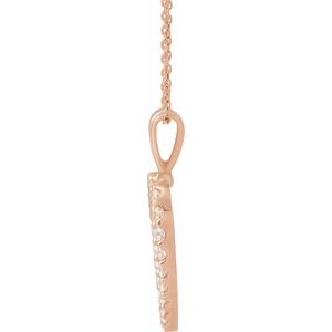 14K Rose Gold 1 CTW Natural Diamond Heart 18" Necklace