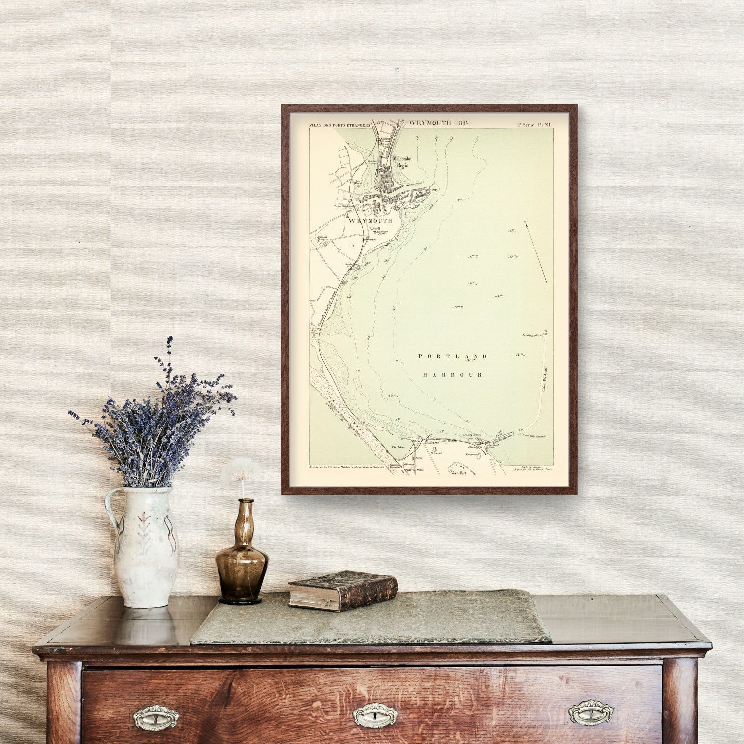 Vintage Map of Weymouth, England 1884
