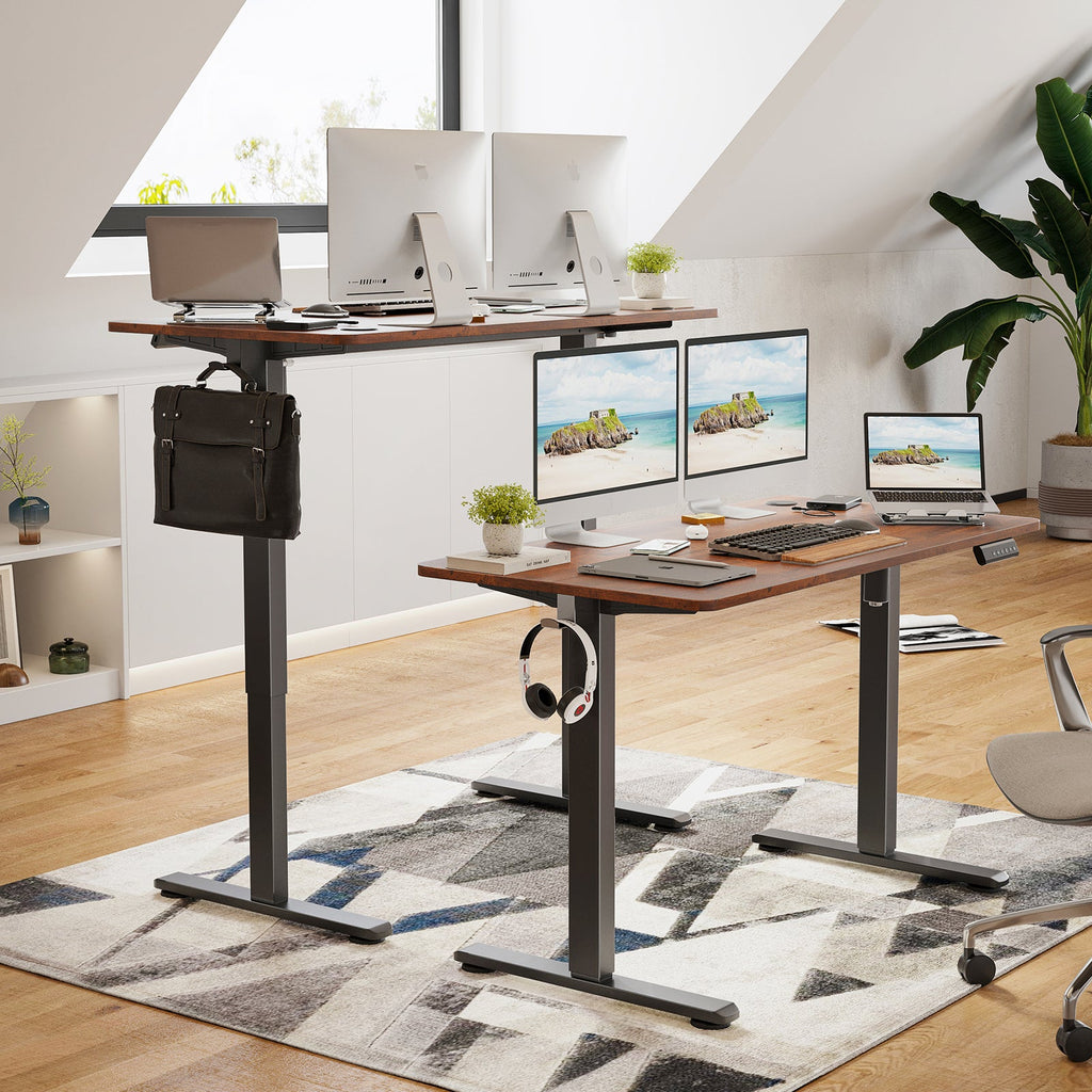 STARY Electric Standing Desk Adjustable Height Sit Stand Home Office Desk with Splice Board