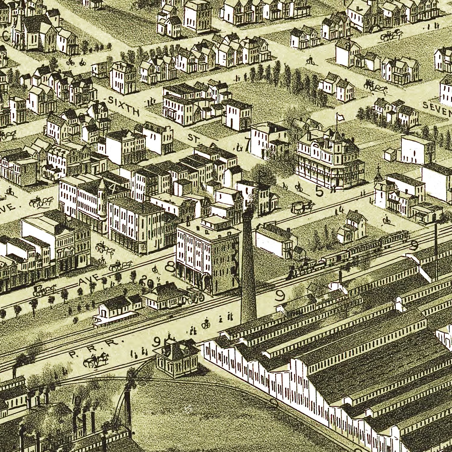 Vintage Map of Charleroi, Pennsylvania 1897