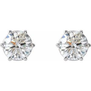 14K White Gold 2 CTW Natural Diamond Stud Earrings – image 2