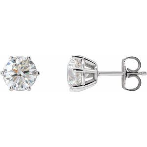 Platinum 2 CTW Natural Diamond Stud Earrings