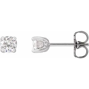 Platinum 1/2 CTW Natural Diamond Stud Earrings