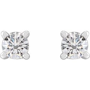 14K White Gold 1/8 CTW Natural Diamond Stud Earrings – image 2