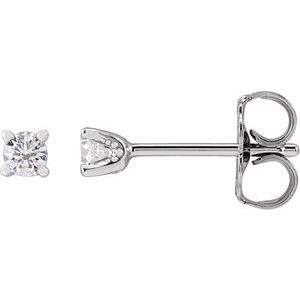 Sterling Silver 1/8 CTW Natural Diamond Stud Earrings