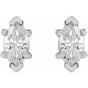 Platinum 3/8 CTW Natural Diamond Earrings – image 2