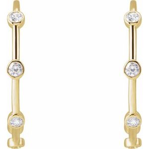 14K Yellow Gold 5/8 CTW Natural Diamond Bezel-Set Hoop Earrings – image 2