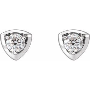 Platinum 1/2 CTW Natural Diamond Geometric Earrings – image 2