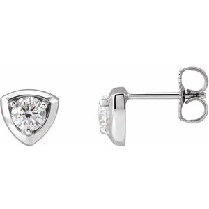 Platinum 1/2 CTW Natural Diamond Geometric Earrings